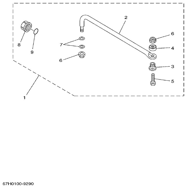 Yamaha F115A, FL115A, FL115AET STEERING GUIDE ATTACHMENT 1 parts diagram